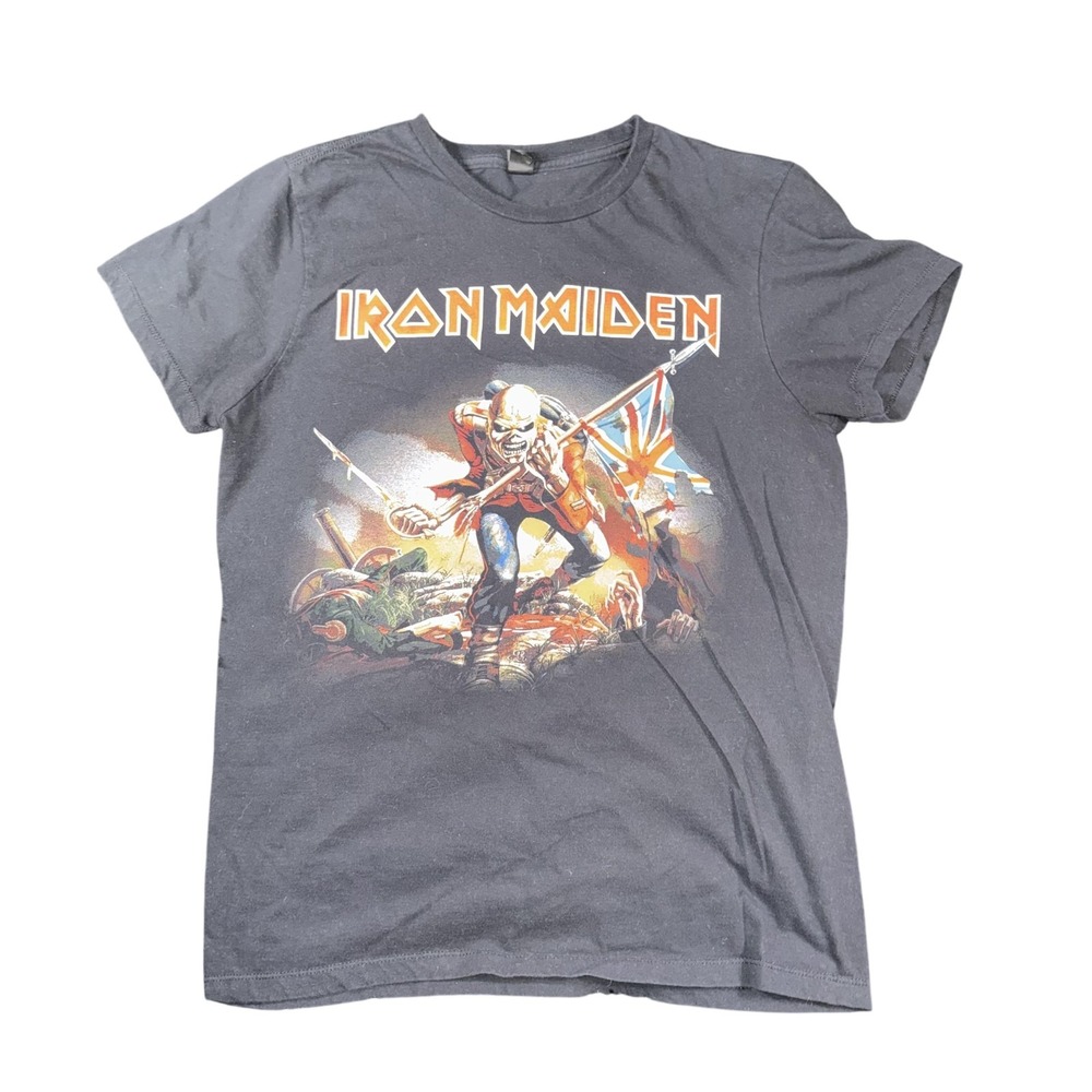 Iron Maiden Shirt Mens‎ Medium Black The Trooper Band Rock Metal Graphic Tee